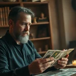 Voyant toulouse consultant des cartes de tarot dans un cabinet mystérieux