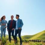 Un style de vie actif se manifeste par des amis profitant du plein air et de la nature.