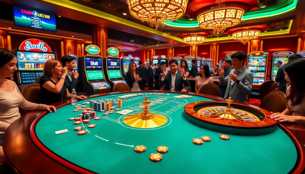 Experience the excitement of casino crypto liste with vibrant gaming tables and slot machines.