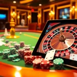 Experience the thrill of meilleur casino en ligne francais with a vibrant roulette wheel and poker setup.