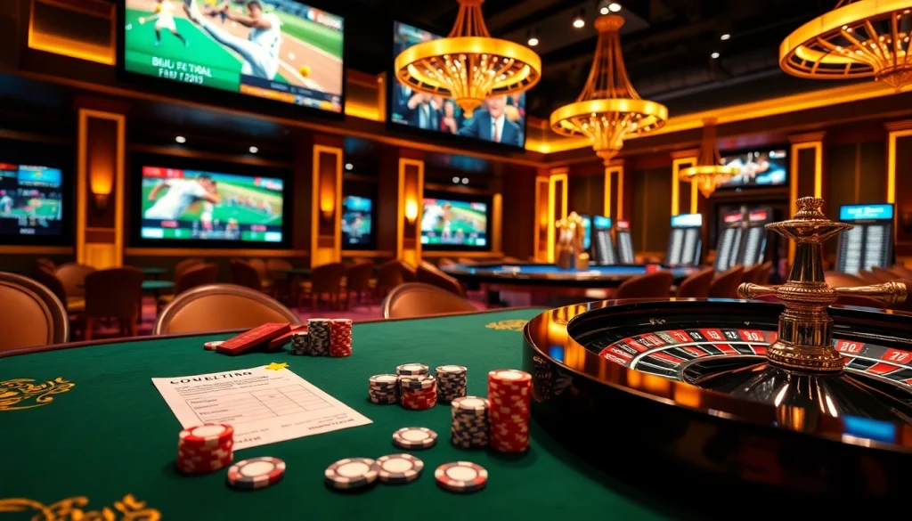 High-stakes action in paris sportifs crypto with vibrant sports betting scenes and luxurious casino elements.