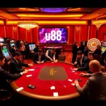 Excited players enjoying the thrill of gaming at u 888 casino with vibrant tables and slots.