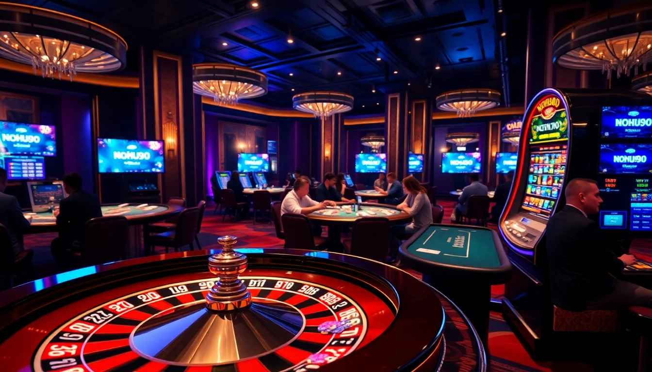 Nohu90's vibrant online casino interface showcasing excitement with lively games and thrilling wins.